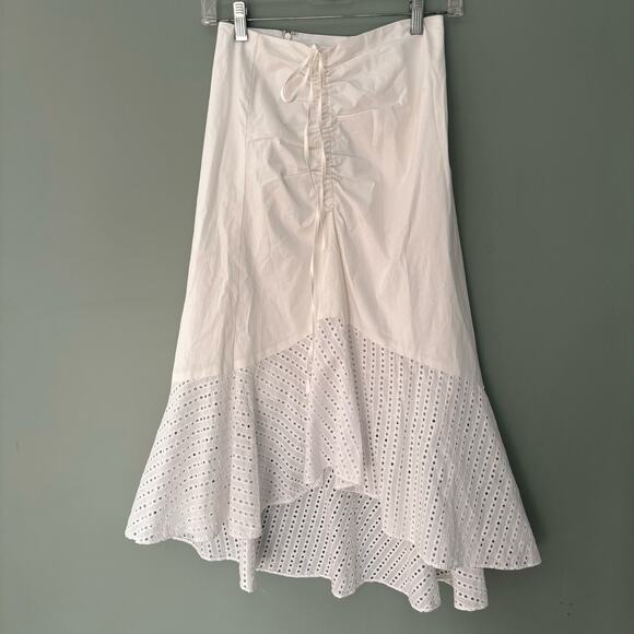 Club Monaco Ruanne Asymetrical Eyelet Ruffled Skirt - Picture 2 of 8